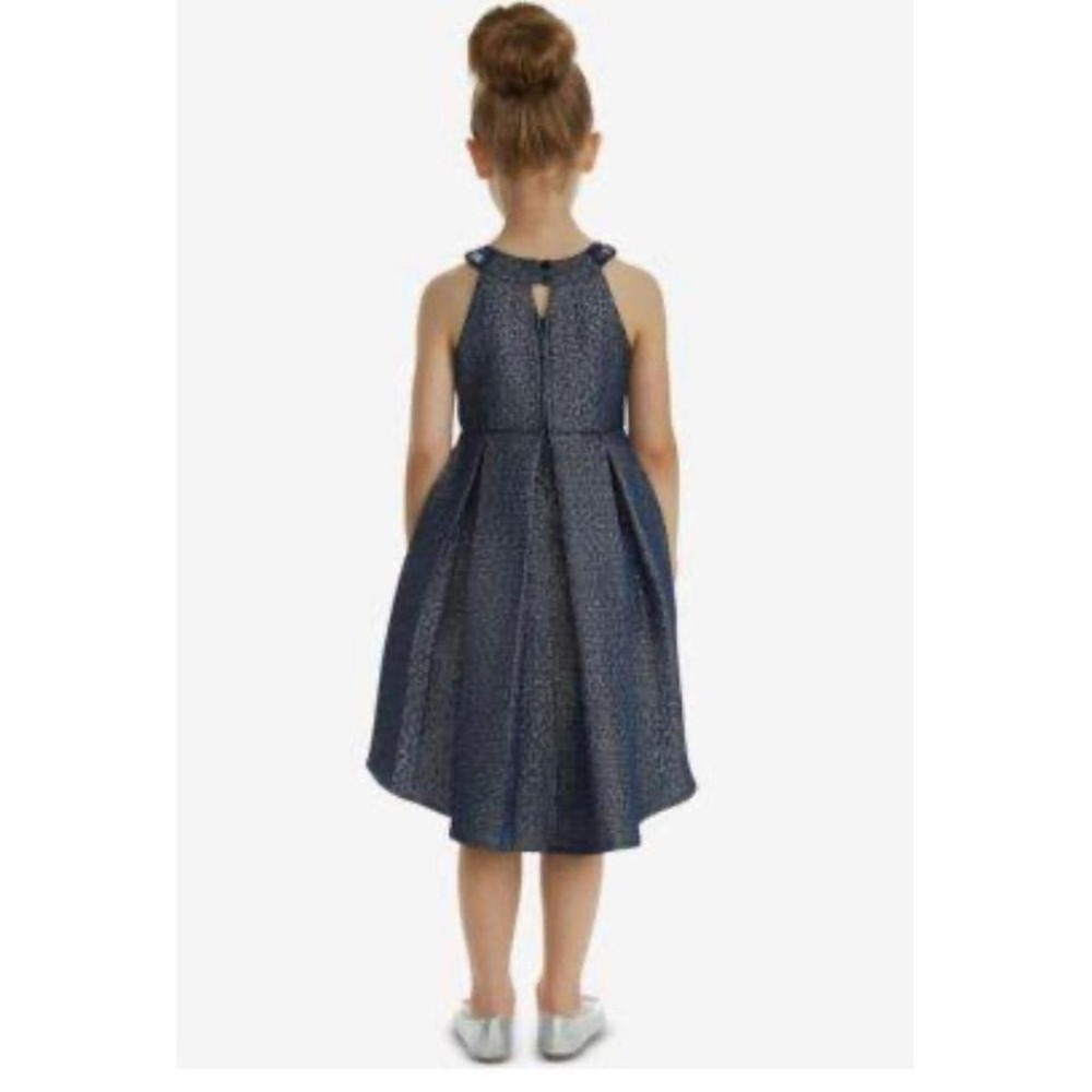 Rare Editions Girls Navy Blue Sparkle Beaded Neckline Dress‎ Size 4T - Picture 2 of 6
